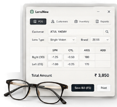 LensNew Optical BOS with Black Spectacles